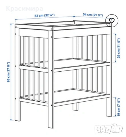 Повивалник GULLIVER + кошове + подложка + протектор, снимка 4 - Мебели за детската стая - 53569398