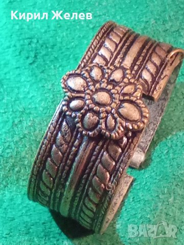 СТАРА БРОНЗОВА ФЛОРАЛНО ОРНАМЕНТИРАНА ВЪЗРОЖДЕНСКА РЯДКА ГРИВНА ПОСРЕБРЕНА 2204, снимка 5 - Антикварни и старинни предмети - 31720368