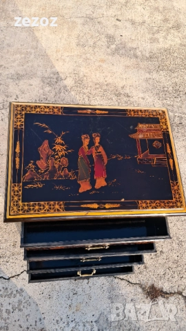 Шкаф масив с рисунки черен, снимка 8 - Шкафове - 52527003