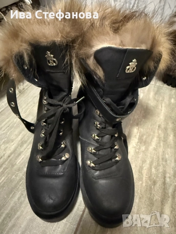 Разкошни боти естествена кожа естествен косъм от лисица  номер 39 , снимка 11 - Дамски боти - 52818545