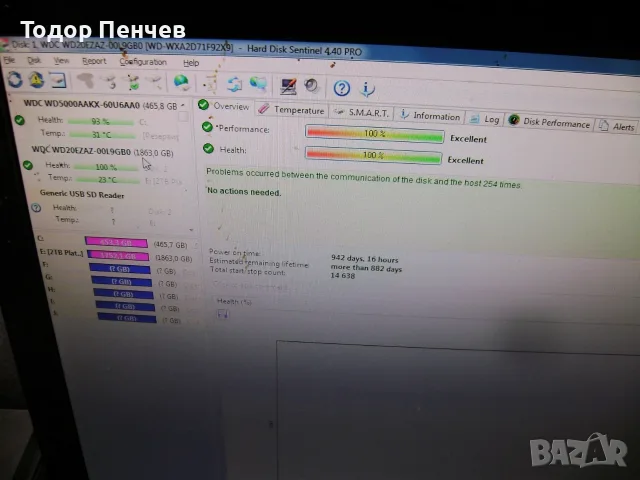 Хард диск за компютър (3.5 инча) 2 ТБ на 100% здраве, снимка 3 - Твърди дискове - 56223746