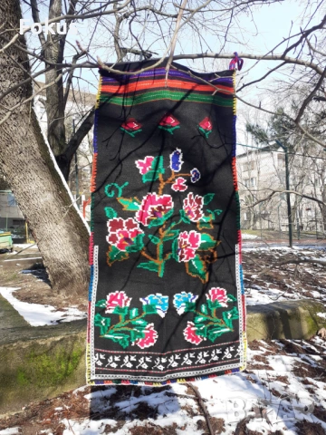 Неземно красива стара вълнена кичеста престилка за носия - Находка, снимка 11 - Антикварни и старинни предмети - 53579366