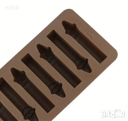 коледни свещи свещички свещ пръчици коледна силиконов молд форма фондан шоколад гипс, снимка 4 - Форми - 52766865