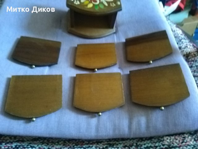 Кутия дървена ръчна изработка с 6 поставки за чаши Н-76мм размер 115х90мм, снимка 11 - Чаши - 42599382