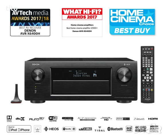 Като НОВ Denon X4100W Dolby Atmos/Auro 3D Receiver/Ресивър, снимка 2 - Ресийвъри, усилватели, смесителни пултове - 50351546