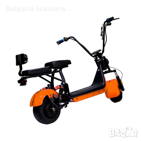 Електрически скутер mini Harley с двойна седалка 1200W - Orange, снимка 4 - Мотоциклети и мототехника - 44651400