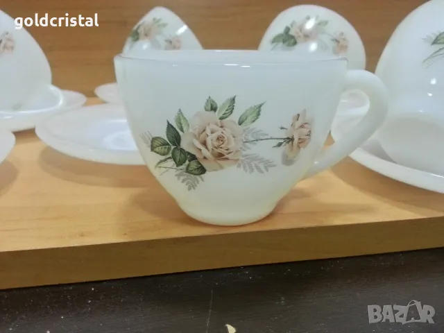 стар френски аркопал чаши за чай , снимка 8 - Антикварни и старинни предмети - 49514040