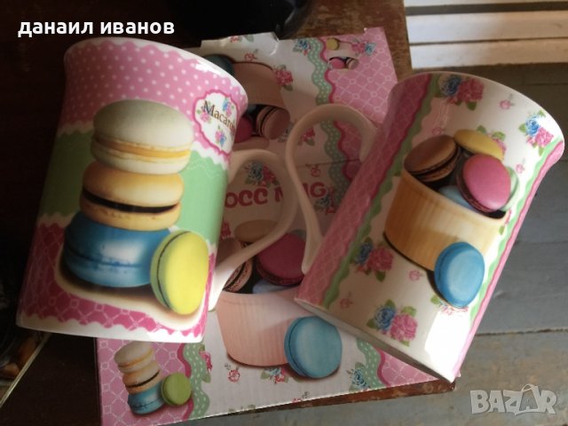 2 чаши за кафе/чай мотив сладки, снимка 1 - Чаши - 39696654