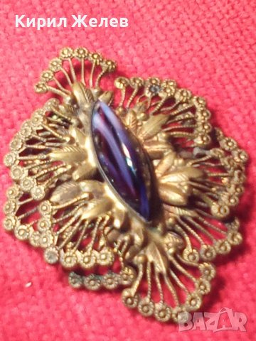 СТАРИННА БРОНЗОВА СКЪПОЦЕННА БРОШКА с МУРАНО СКЪПОЦЕННО ВЕНЕЦИАНСКО СТЪКЛО АРТ ДЕКО 22323, снимка 16 - Антикварни и старинни предмети - 33135753