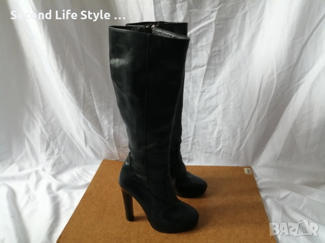 Dsquared2 оригинални ботуши естествена кожа № 36 - с висок ток, платформа, снимка 3 - Дамски ботуши - 53135653