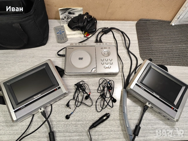 DVD за автомобил Venturer PVS 1961, 7" екран, 2 монитора с 1 кабел и чанта, снимка 2 - Аксесоари и консумативи - 53750201