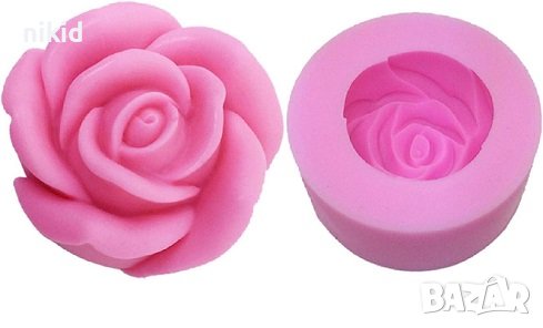 роза ароматна силиконов молд форма фондан гипс сапун свещ, снимка 2 - Форми - 41063213