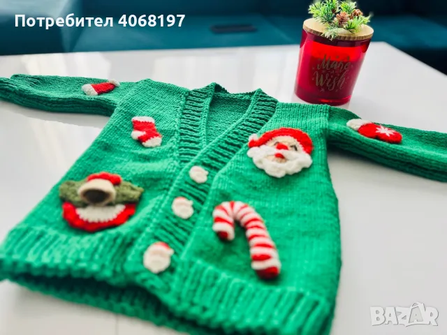 Ръчно плетена фланела, снимка 4 - Бебешки блузки - 46850868