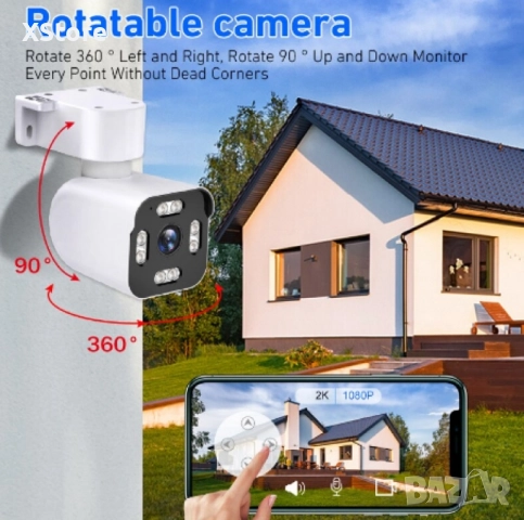 IP камера, Autodiag, 3 MP, нощно виждане, двупосочно аудио, 360° въртене, водоустойчива IP66, снимка 2 - IP камери - 52458100