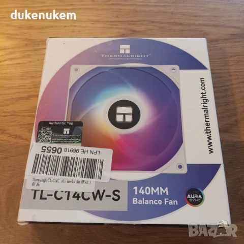 PWM вентилатор TL-C14CW-S 140 mm – тих, ARGB, бял, снимка 11 - Други - 53256979