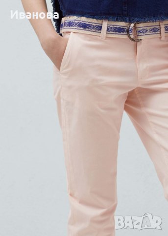 MANGO Страхотен памучен панталон с колан, снимка 1 - Панталони - 40646452