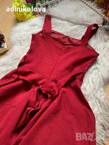 Елегантна рокля бордо, снимка 3 - Рокли - 40647258