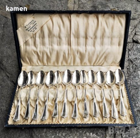 Винтидж посребрени лъжици за чай, снимка 2 - Прибори за хранене, готвене и сервиране - 41865274