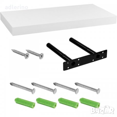 Стеннен рафт "Volto", рафт за стена, 50 см, бял стандарт, скрито захващане, снимка 5 - Етажерки - 34459289