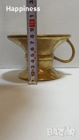 Свещник от месинг с тегло около 450 гр, снимка 3 - Антикварни и старинни предмети - 52264970