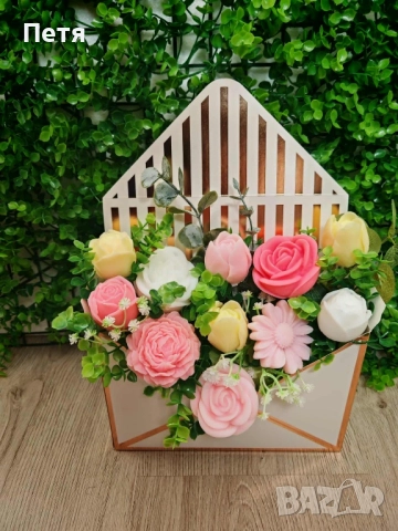 Букет сапунени цветя в плик