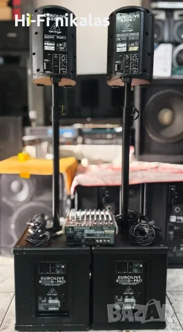 Парти система професионални активни тонколони бас каси BEHRINGER EUROLIVE B208D EUROLIVE B1200D-PRO, снимка 2 - Тонколони - 56225933