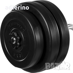 Комплект крив лост 120 см с тежести 55 кг(общо), снимка 7 - Фитнес уреди - 34149573