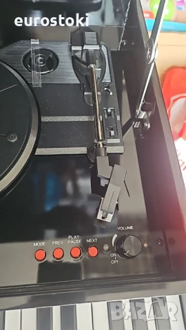 Грамофон Vosterio B-629-7, 3 скорости, вградени стерео високоговорители, Bluetooth вход и изход, снимка 11 - Грамофони - 51110146