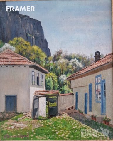 Никола Димитров Манастира св.Троица 1982г Велико Търново масло, снимка 2 - Картини - 41626444