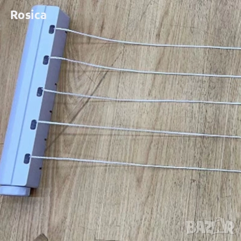 Прибиращ се простор за дрехи с 5 въжета и куки - Максимална дължина 4 метра, бял, снимка 2 - Други - 52103463