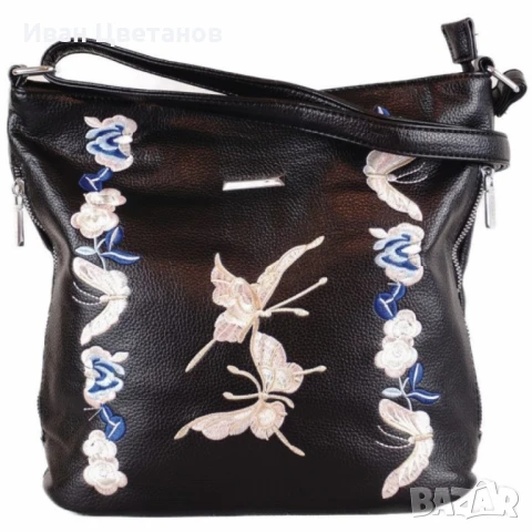 Нежна дамска чанта с флорална бродерия, снимка 6 - Чанти - 50869947