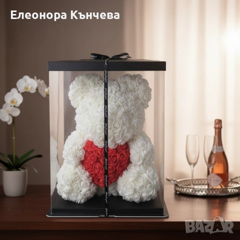 Декоративно мече от рози , снимка 3 - Подаръци за жени - 53238762