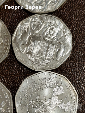 Сребърни монети 5 евро 2002 год, сребро, тегло 10.00 гр, проба 800/1000, снимка 6 - Нумизматика и бонистика - 52676304