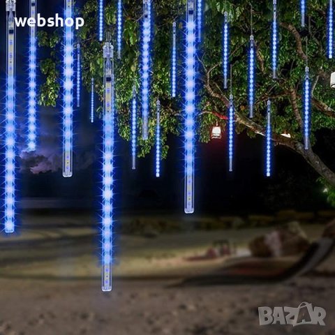 Коледни LED висулки падащ сняг METHEOR WHITE, 7 броя по 70 см, каскадно свързване, снимка 4 - Лед осветление - 42547563