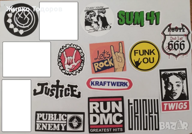 Stickers/Лепенки Punk Rock & Rock n Roll Bands (за 10 бр.), снимка 1