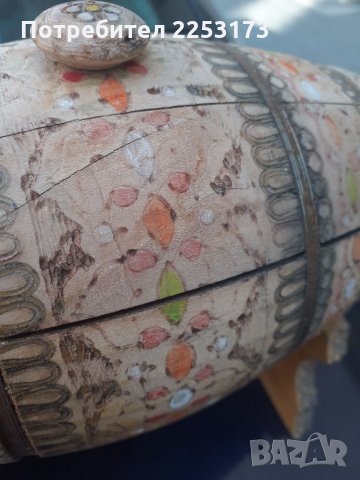 Старо пирографирано буре на стойка, снимка 3 - Декорация за дома - 35796894