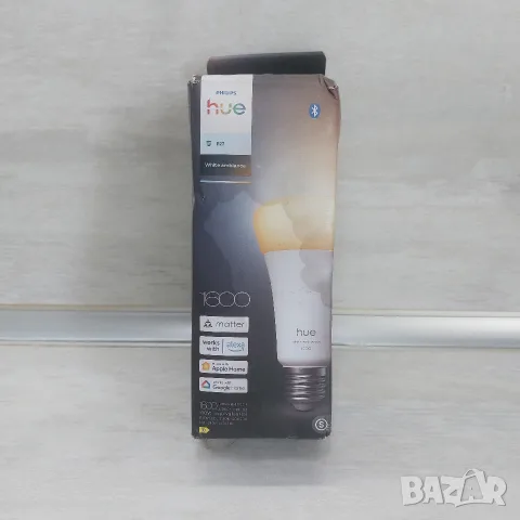 Смарт крушка Philips Hue White Ambiance E27, 11.8W, 1600 lm (Matter/Bluetooth/Zigbee)
