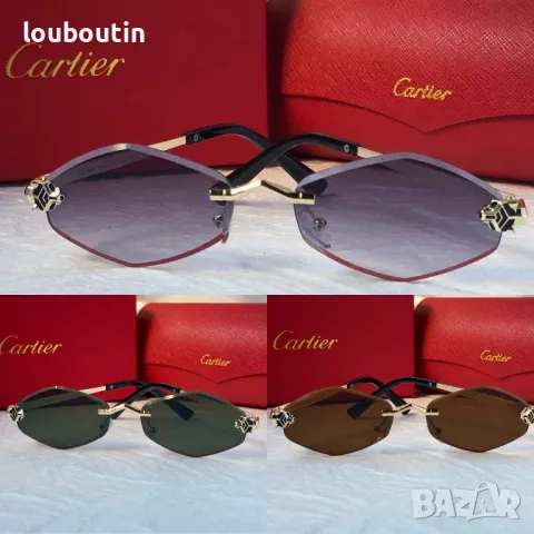 Cartier 2024 дамски слънчеви очила ромб 3 цвята, снимка 3 - Слънчеви и диоптрични очила - 47667819