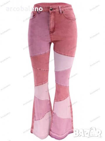 Дамски двуцветни улични изпрани клоширани дънки, 3цвята , снимка 8 - Дънки - 39745756