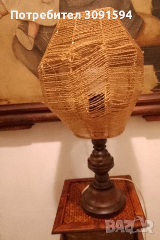 стара лампа дърво и канап, снимка 3 - Антикварни и старинни предмети - 42318858