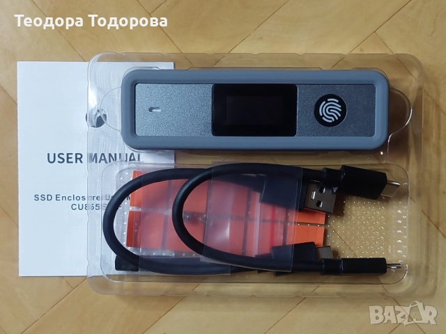 Външна кутия за диск VCom Storage - Case - M.2 NVMe/SATA M/B key - USB-C/A Gen.2 10Gbps, Fingerprint, снимка 2 - Други - 52474211