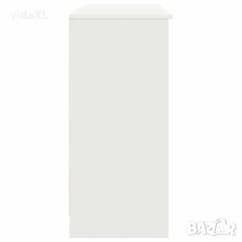vidaXL Бюфет с чекмеджета, бял, 101x35x76 см, инженерно дърво, снимка 7 - Бюфети - 56148261