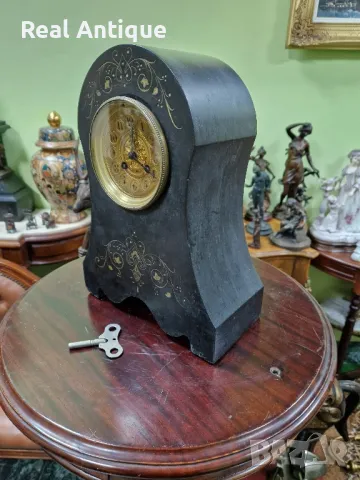 Прекрасен антикварен колекционерски френски каминен часовник , снимка 5 - Антикварни и старинни предмети - 48196538