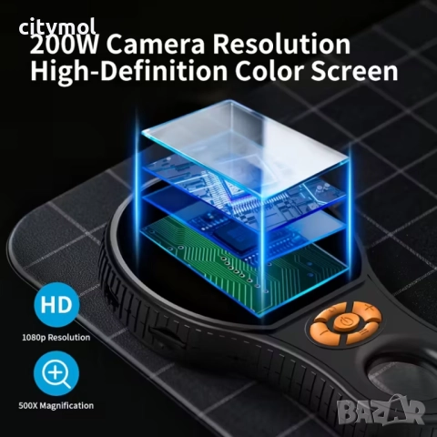 Дигитална лупа 2,4" IPS екран, 500x увеличение, LED, за запояване, оценка на бижута и др., снимка 9 - Друга електроника - 52655061