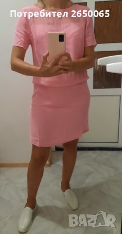 Орг.розова рокля М размер!