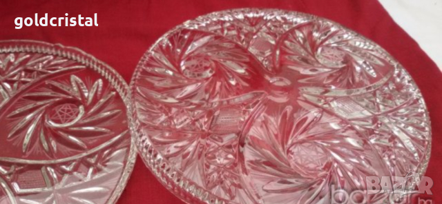 кристална чиния плато поднос , снимка 2 - Антикварни и старинни предмети - 18574962