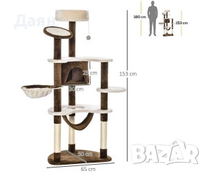Многоетажна котешка катерушка PawHut, котешко дърво 153см , снимка 9 - За котки - 53437495