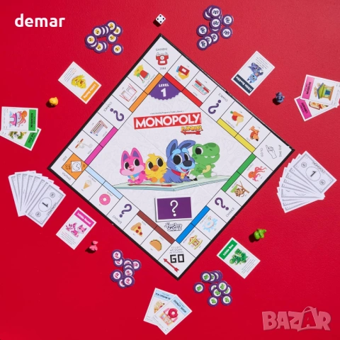 Настолна игра „Монополи“ за деца (издание 2026 г.), 2 в 1 - английски, снимка 10 - Образователни игри - 53636365