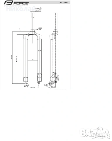 Твърда вилка (Rigid Forks) Force Carbon 29" 1 1/8", снимка 10 - Части за велосипеди - 53588304