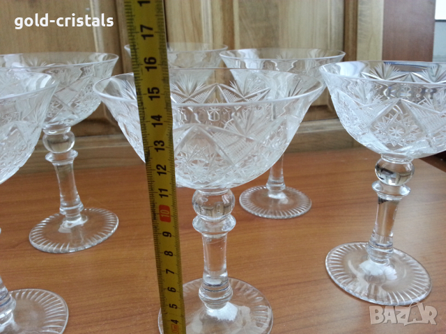 кристални чаши , снимка 5 - Антикварни и старинни предмети - 24140339
